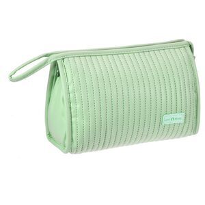 PU Leather Travel Large Makeup Organizer Toiletry Bag Light Green